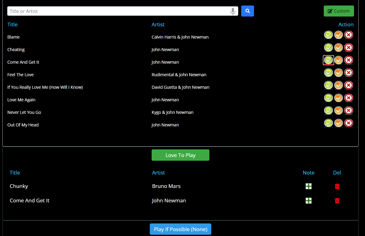 DJ Request System Love to play